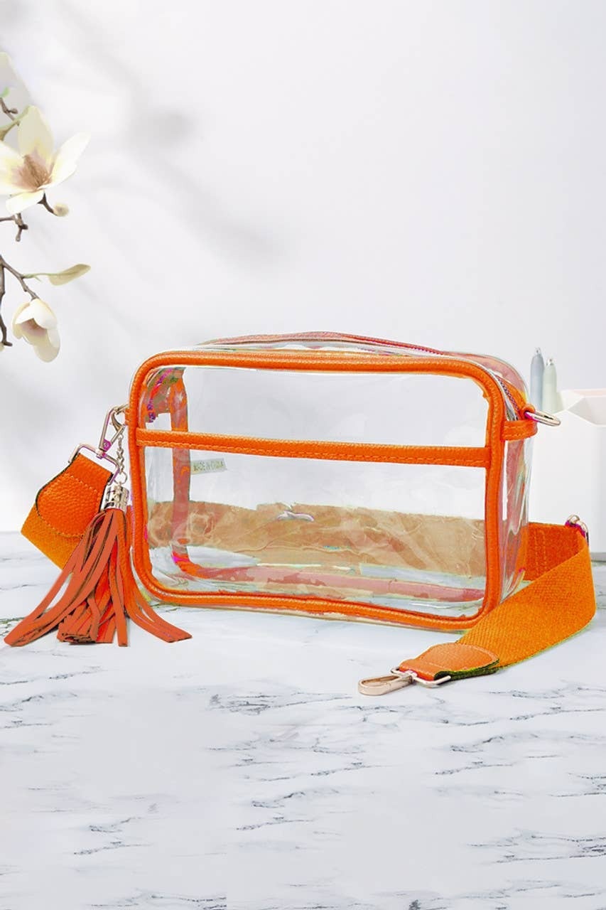 MiMi Wholesale TG10223 Game Day Clear Crossbody Bag Gold The Do Good Store
